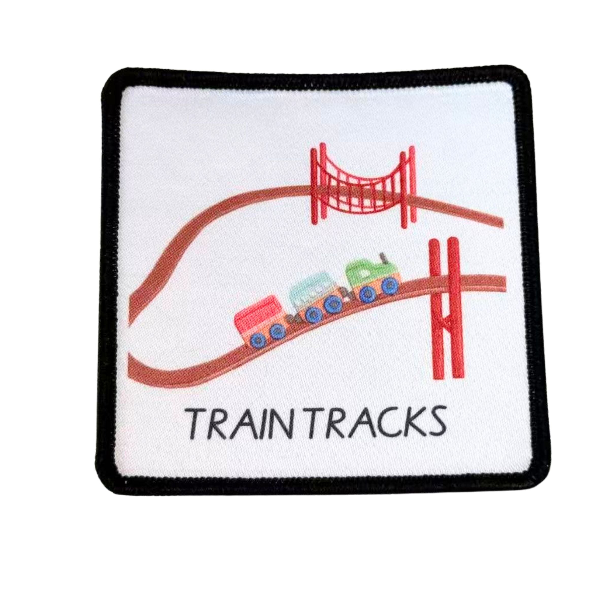 TRAIN TRACKS Child Friendly Fabric patch