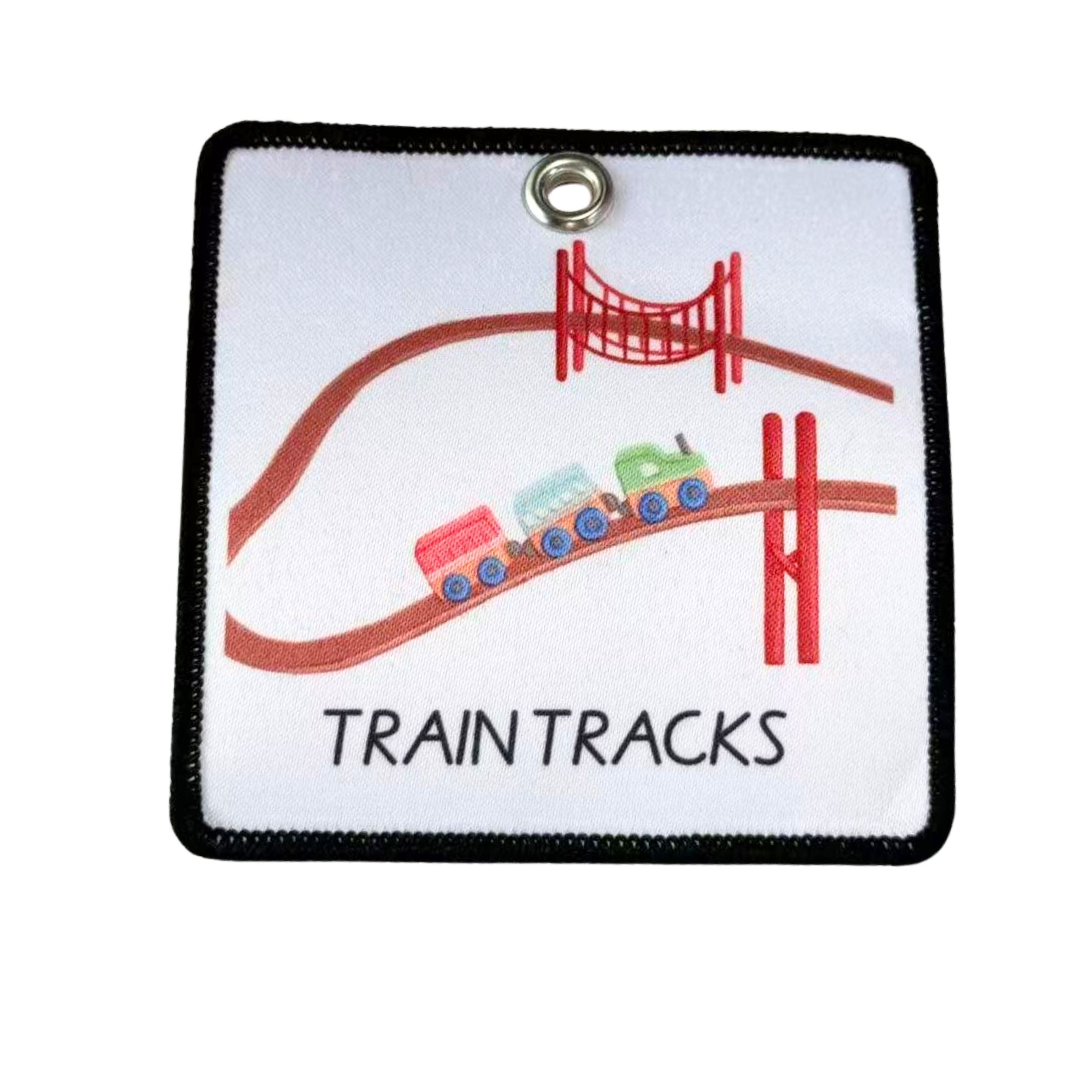 TRAIN TRACKS Child Friendly Fabric patch